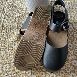 Black Clogs with buckle details